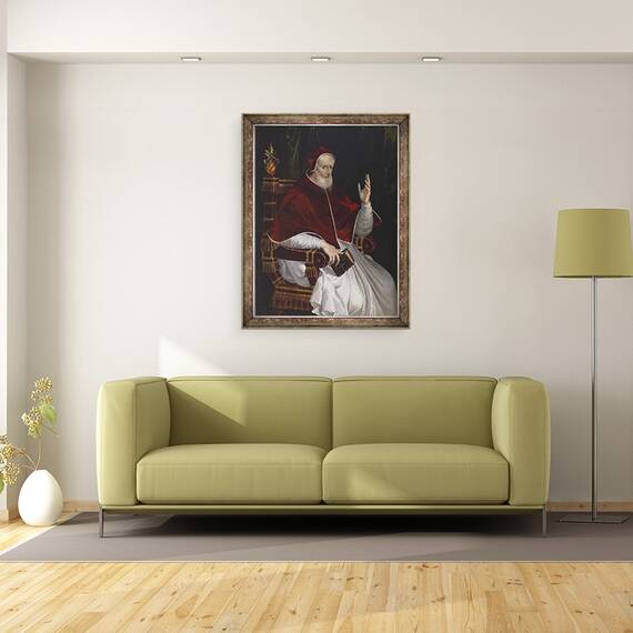 Tablou inramat - Bartolomeo Passarotti - Portretul Papei Pius al V-lea, 60 x 80 cm - 2- Roveli