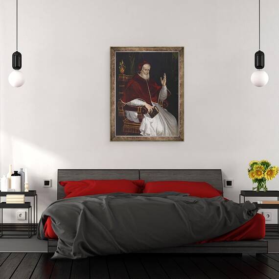 Tablou inramat - Bartolomeo Passarotti - Portretul Papei Pius al V-lea, 60 x 80 cm - 3- Roveli