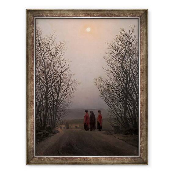 Tablou inramat - Caspar David Friedrich - Dimineata de, 60 x 80 cm - - Roveli