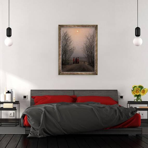 Tablou inramat - Caspar David Friedrich - Dimineata de, 60 x 80 cm - 3- Roveli