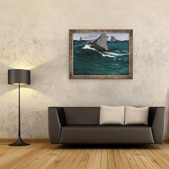 Tablou inramat - Claude Monet - Valul Verde, 60 x 80 cm - 2- Roveli