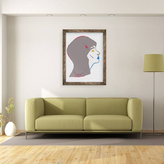 Tablou inramat - Daisy de Villeneuve - Cap gri, 60 x 80 cm - 2- Roveli