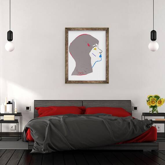 Tablou inramat - Daisy de Villeneuve - Cap gri, 60 x 80 cm - 3- Roveli