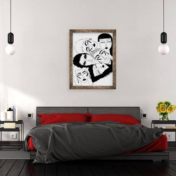 Tablou inramat - Daisy de Villeneuve - Fete, 60 x 80 cm - 3- Roveli