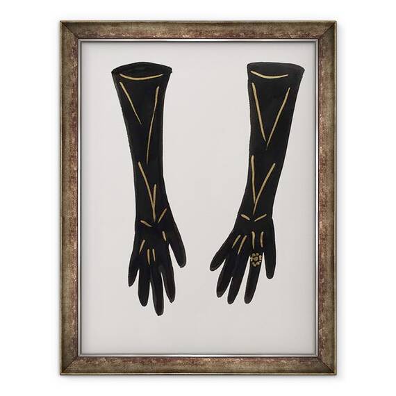 Tablou inramat - Daisy de Villeneuve - Manusi negre, 60 x 80 cm - - Roveli