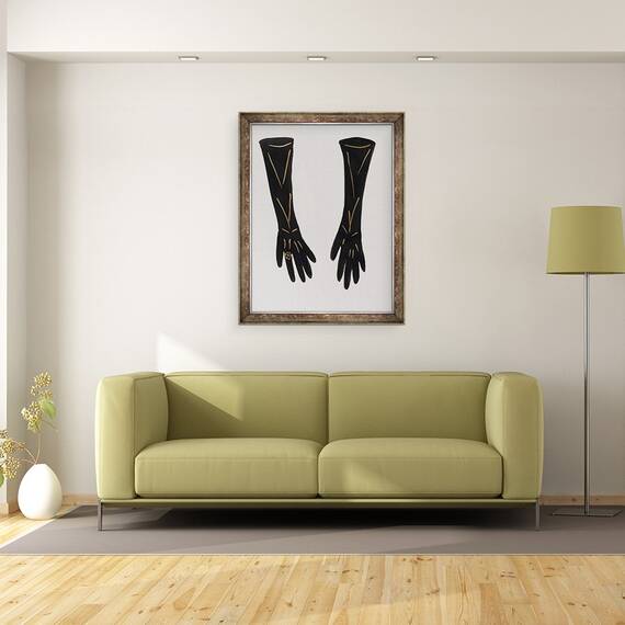 Tablou inramat - Daisy de Villeneuve - Manusi negre, 60 x 80 cm - 2- Roveli