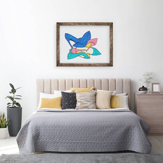 Tablou inramat - Daisy de Villeneuve - Pantofi, 60 x 80 cm - 3- Roveli