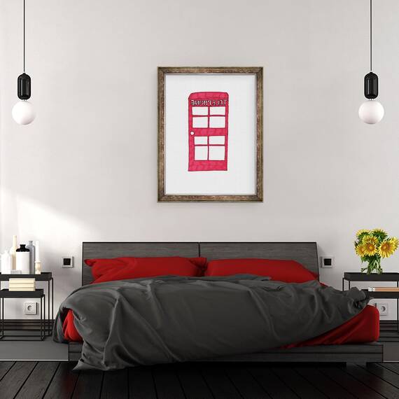 Tablou inramat - Daisy de Villeneuve - Telefon rosu I, 60 x 80 cm - 3- Roveli