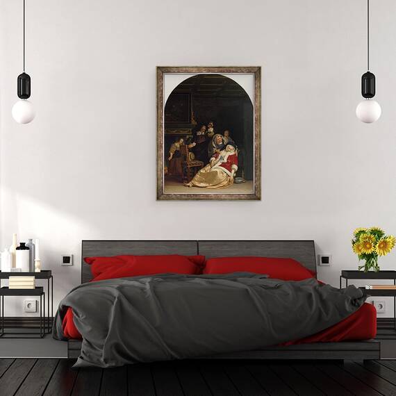 Tablou inramat - Frans van Mieris - Vizita doctorului, 60 x 80 cm - 3- Roveli