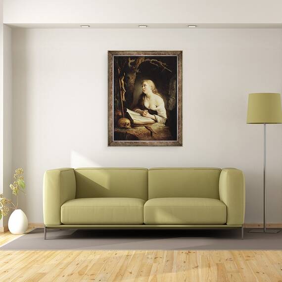 Tablou inramat - Gerard Dou - Magdalena penitenta, 60 x 80 cm - 2- Roveli