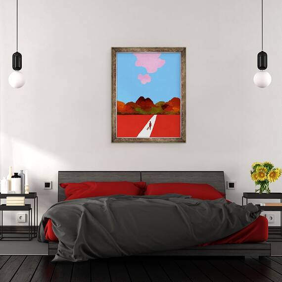 Tablou inramat - Hiroyuki Izutsu - Calea de mers pe jos, 60 x 80 cm - 3- Roveli