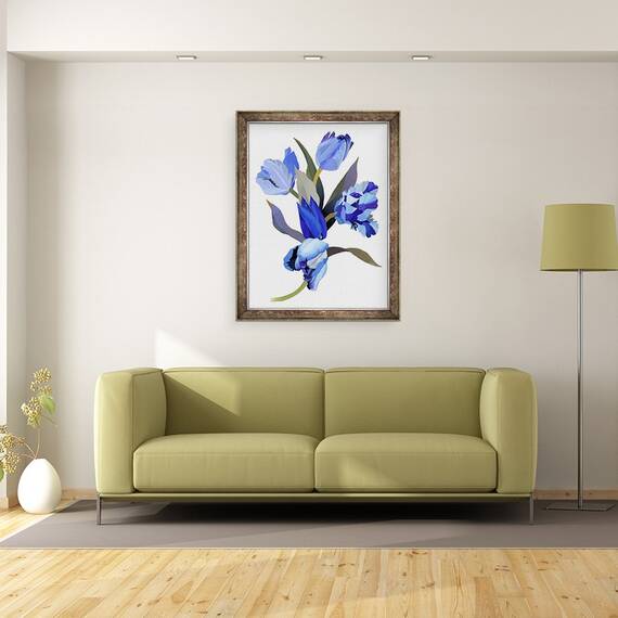 Tablou inramat - Hiroyuki Izutsu - Lalea albastra, 60 x 80 cm - 2- Roveli