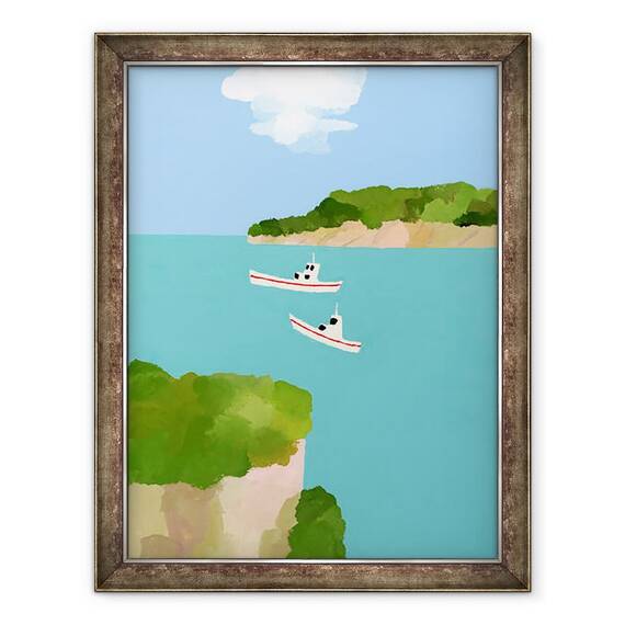 Tablou inramat - Hiroyuki Izutsu - Mare linistita, 60 x 80 cm - - Roveli