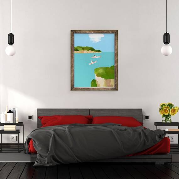 Tablou inramat - Hiroyuki Izutsu - Mare linistita, 60 x 80 cm - 3- Roveli