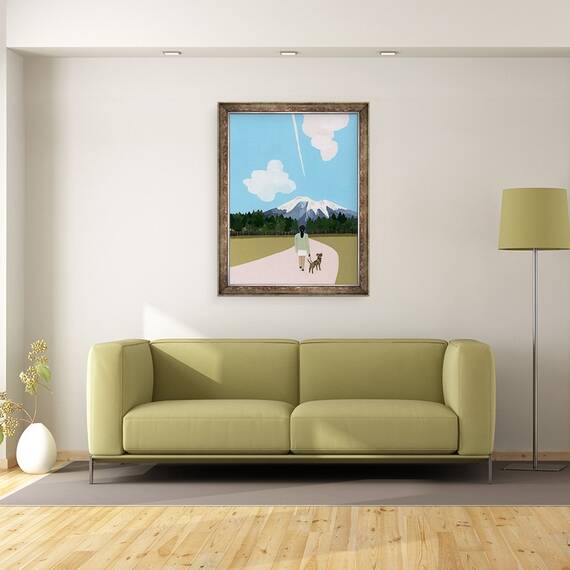 Tablou inramat - Hiroyuki Izutsu - Plimbare cu nor de caine si avion, 60 x 80 cm - 2- Roveli