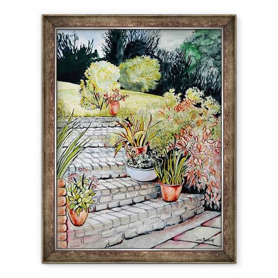Tablou inramat - Joan Thewsey - Pasii pana la gradina, 60 x 80 cm - - Roveli