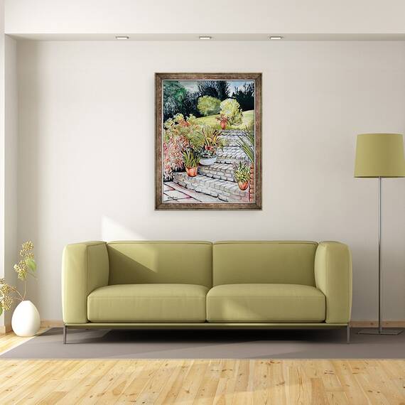 Tablou inramat - Joan Thewsey - Pasii pana la gradina, 60 x 80 cm - 2- Roveli