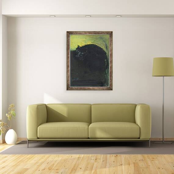 Tablou inramat - Julie Held - Pisica neagra, 60 x 80 cm - 2- Roveli