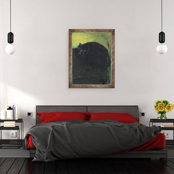 Tablou inramat - Julie Held - Pisica neagra, 60 x 80 cm - 3- Roveli