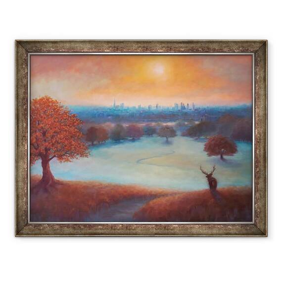 Tablou inramat - Lee Campbell - City View Londra din Richmond Park, 2017, 60 x 80 cm - - Roveli