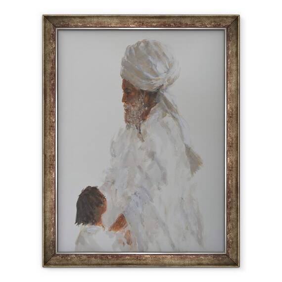 Tablou inramat - Lincoln Seligman - Batranul si copilul, 60 x 80 cm - - Roveli