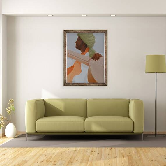 Tablou inramat - Lincoln Seligman - Interpret la sitar III, 60 x 80 cm - 2- Roveli