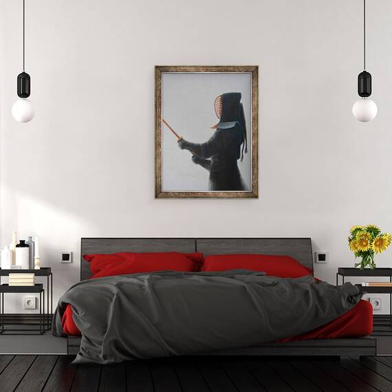 Tablou inramat - Lincoln Seligman - Luptator Kendo I, 60 x 80 cm - 3- Roveli