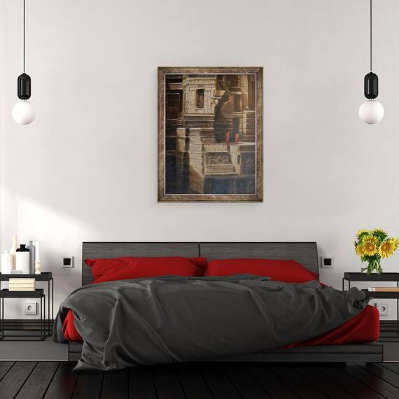 Tablou inramat - Lincoln Seligman - Pesterile Ellora, 60 x 80 cm - 3- Roveli