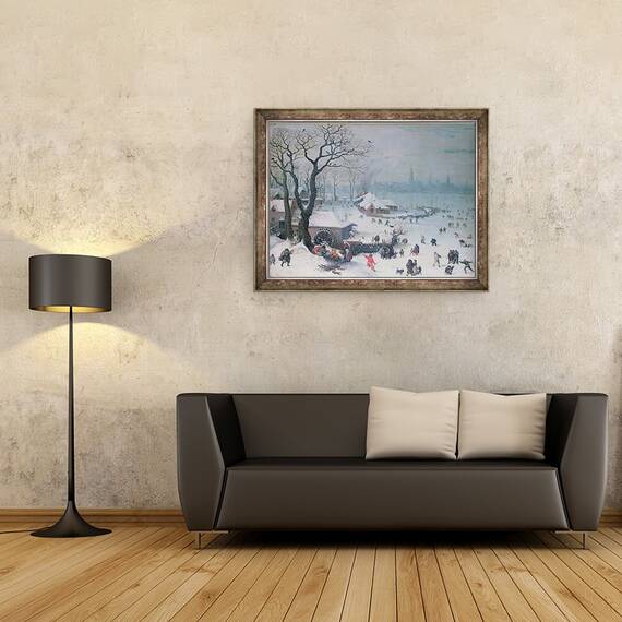 Tablou inramat - Lucas van Valckenborch - Peisaj de iarna cu ninsoare langa Anvers, 60 x 80 cm - 2- Roveli