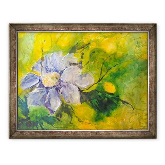 Tablou inramat - Mary Smith - clematis in soarele de seara, 60 x 80 cm - - Roveli