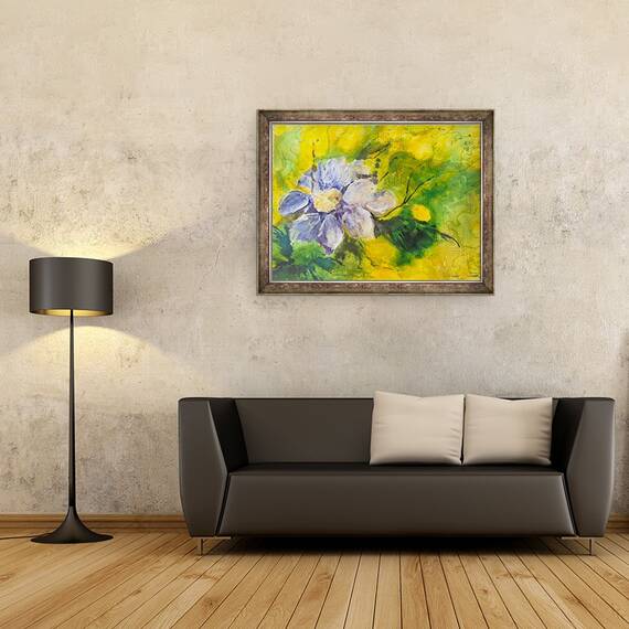 Tablou inramat - Mary Smith - clematis in soarele de seara, 60 x 80 cm - 2- Roveli