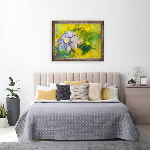 Tablou inramat - Mary Smith - clematis in soarele de seara, 60 x 80 cm - 3- Roveli
