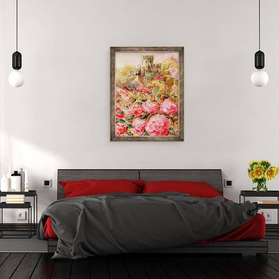 Tablou inramat - Mary Smith - Trandafiri in gradina Windsor, 60 x 80 cm - 3- Roveli