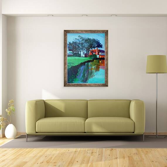 Tablou inramat - Paul Powis - River Stour, 60 x 80 cm - 2- Roveli