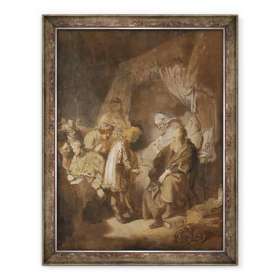 Tablou inramat - Rembrandt Harmensz van Rijn - Iosif le spune visurile parintilor si fratilor sai, 60 x 80 cm - - Roveli