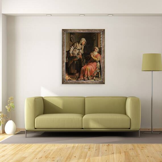 Tablou inramat - Rembrandt Harmensz van Rijn - Tobit si Anna cu copilul, 60 x 80 cm - 2- Roveli