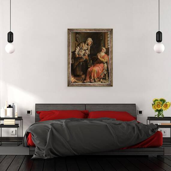 Tablou inramat - Rembrandt Harmensz van Rijn - Tobit si Anna cu copilul, 60 x 80 cm - 3- Roveli