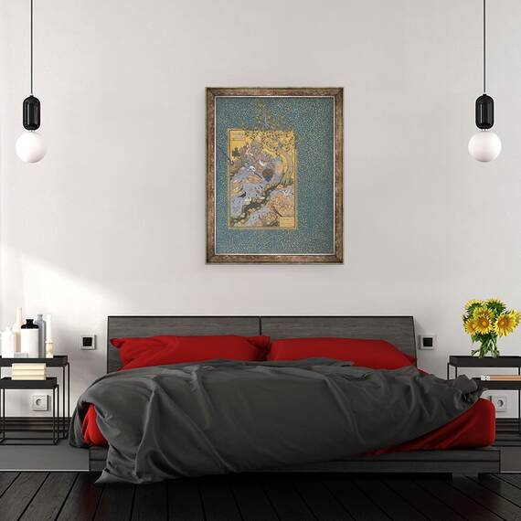 Tablou inramat - Scoala Persana - Concursul pasarilor, 60 x 80 cm - 3- Roveli