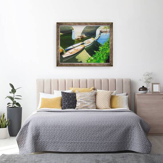 Tablou inramat - Tony Fandino - Barci pe Tamisa IX, 60 x 80 cm - 3- Roveli