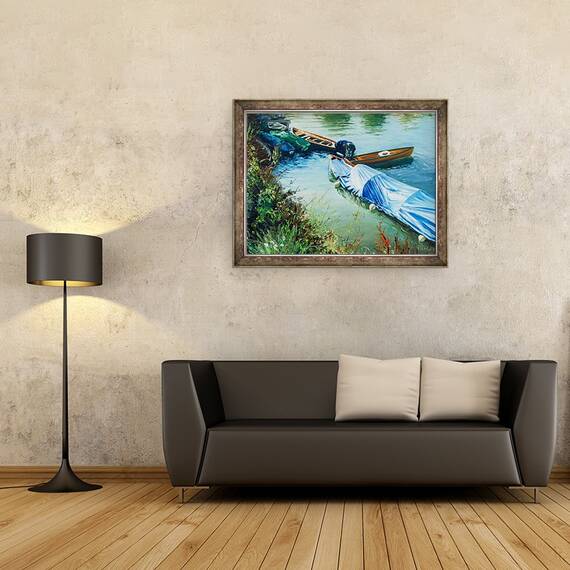 Tablou inramat - Tony Fandino - Barci pe Tamisa XIII, 60 x 80 cm - 2- Roveli