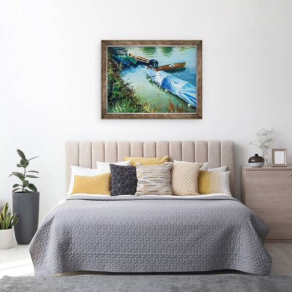 Tablou inramat - Tony Fandino - Barci pe Tamisa XIII, 60 x 80 cm - 3- Roveli