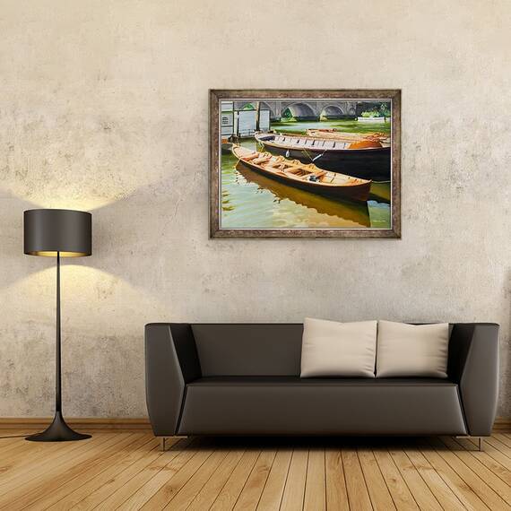 Tablou inramat - Tony Fandino - Barci pe Tamisa XIV, 60 x 80 cm - 2- Roveli