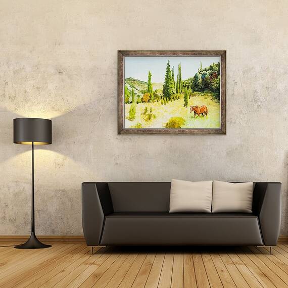 Tablou inramat - Tony Fandino - Cal in camp, Skiathos, 60 x 80 cm - 2- Roveli