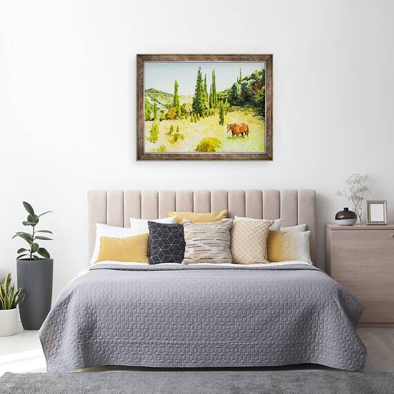 Tablou inramat - Tony Fandino - Cal in camp, Skiathos, 60 x 80 cm - 3- Roveli