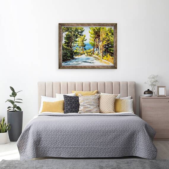 Tablou inramat - Tony Fandino - Drumul care duce la mare, Skiathos, 60 x 80 cm - 3- Roveli