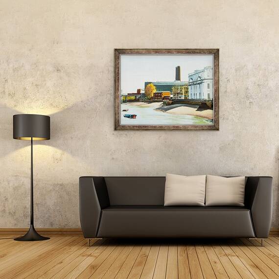 Tablou inramat - Tony Fandino - Tamisa Riverside la Greenwich, 60 x 80 cm - 2- Roveli