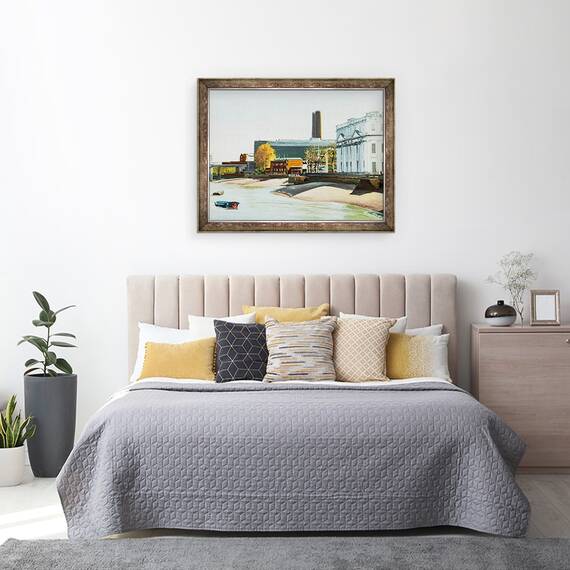 Tablou inramat - Tony Fandino - Tamisa Riverside la Greenwich, 60 x 80 cm - 3- Roveli