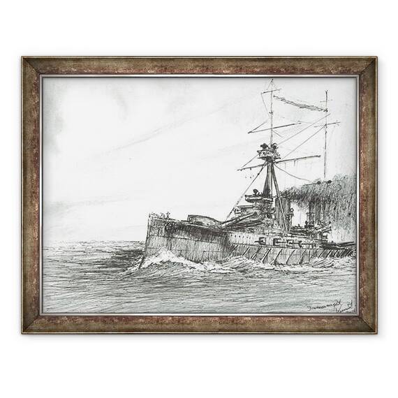 Tablou inramat - Vincent Alexander Booth - HMS Dreadnought pe mare, 2017, 60 x 80 cm - - Roveli
