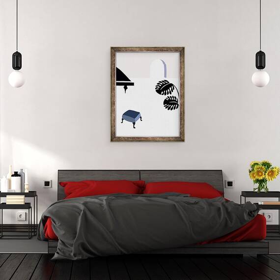 Tablou inramat - Yi Xiao Chen - Casa de pe plaja, 60 x 80 cm - 3- Roveli