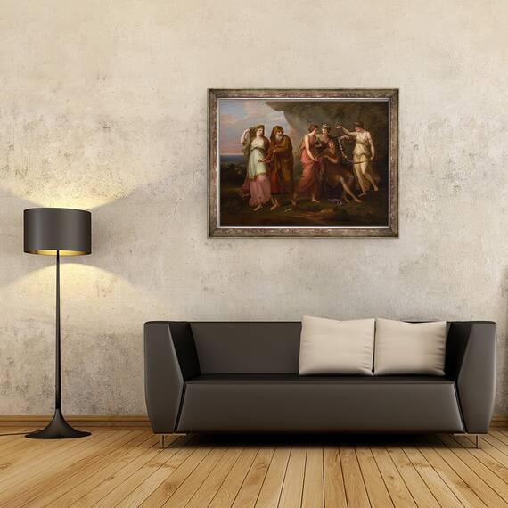 Tablou inramat - Angelica Kauffmann - Telemachus si nimfele din Calypso, 60 x 80 cm - 2- Roveli